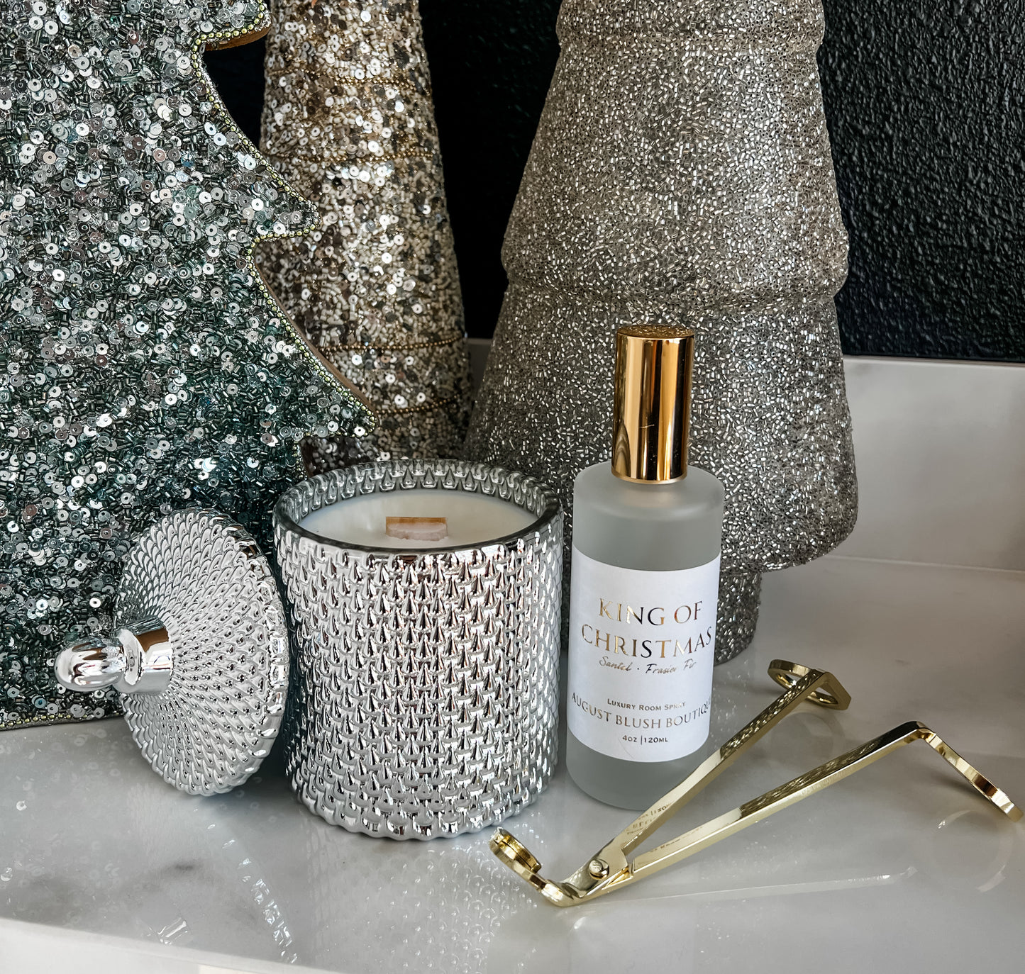 King of Christmas Gilded Candle
